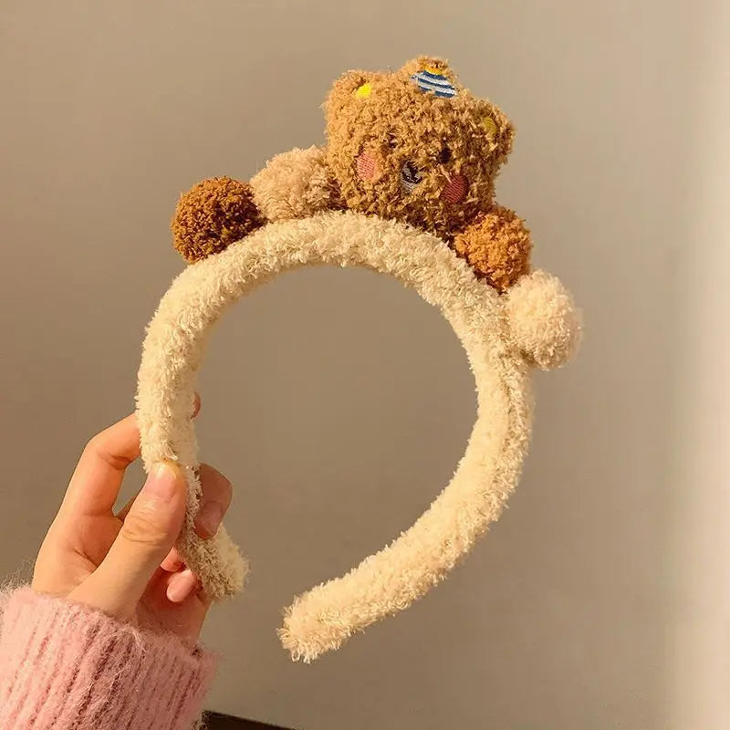 Cartoon Plush Bear Hairband for Girls