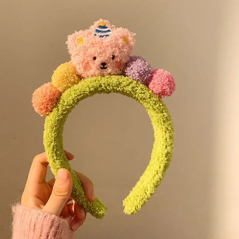 Cartoon Plush Bear Hairband for Girls