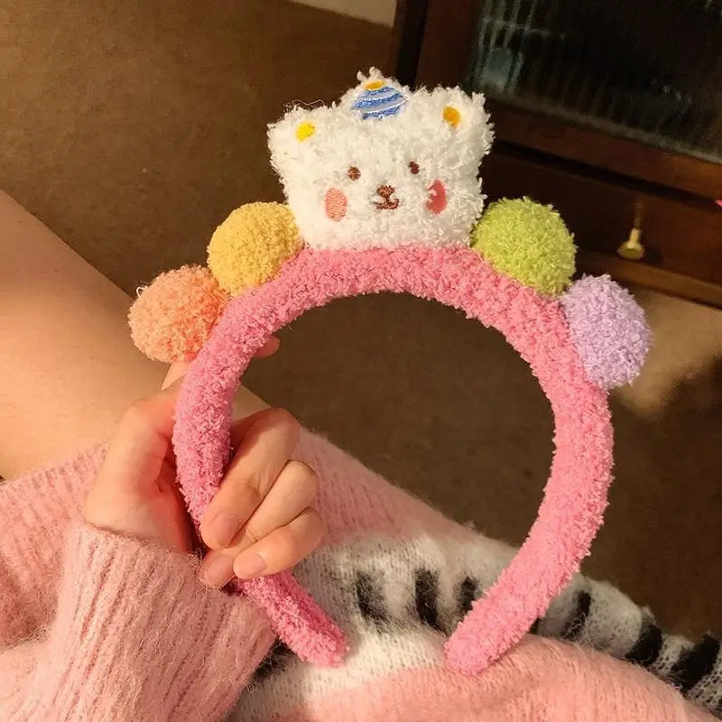 Cartoon Plush Bear Hairband for Girls
